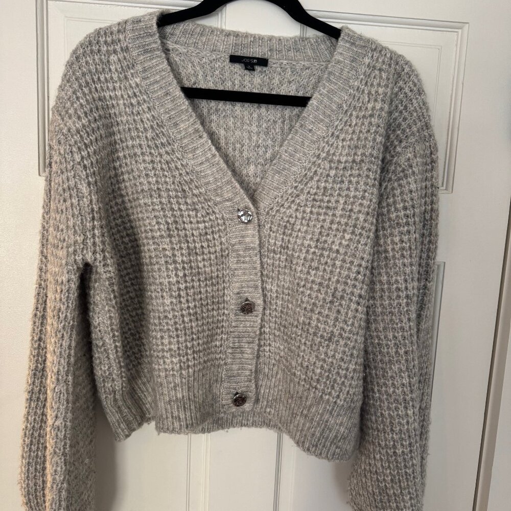 Joes Jeans Elliot Shrunken Cardigan With Grey Silver Buttons